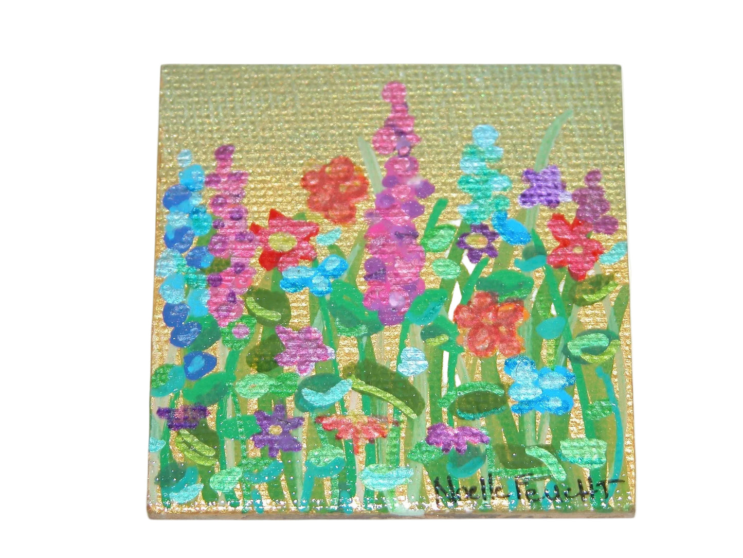 Original Acrylic Painting Magnet  2" X 2" ART119 by Noelle