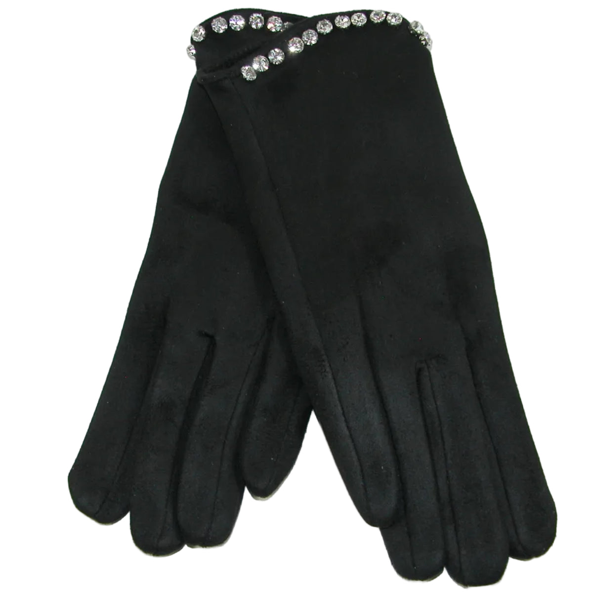 Black Gloves with Crystals GF3884