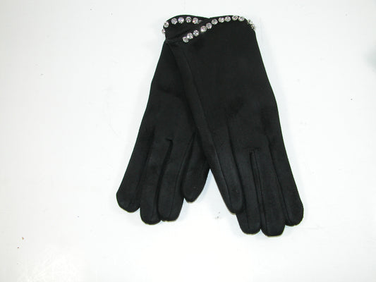 Black Glove with Crystals GF3884