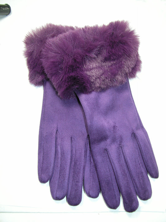 Fur Cuff Glove GF3885 Purple