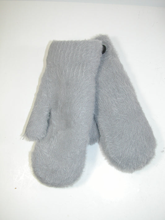 Knit Mitten Glove Fuzzy GF3897 Grey