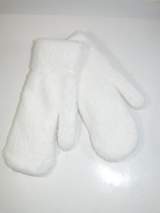 Knit Mitten Glove Fuzzy GF3898 White