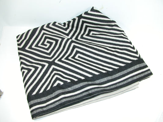 Black and White Striped Shawl GF3906