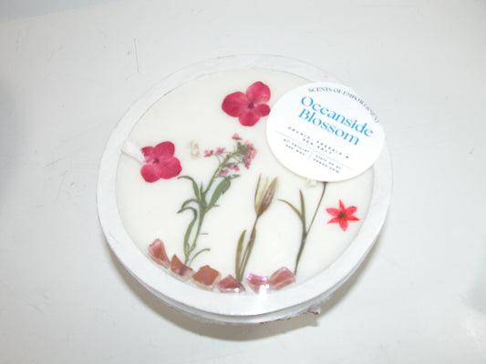 Wooden Round Shape Scented Candle GF3548 Oceanside Blossom