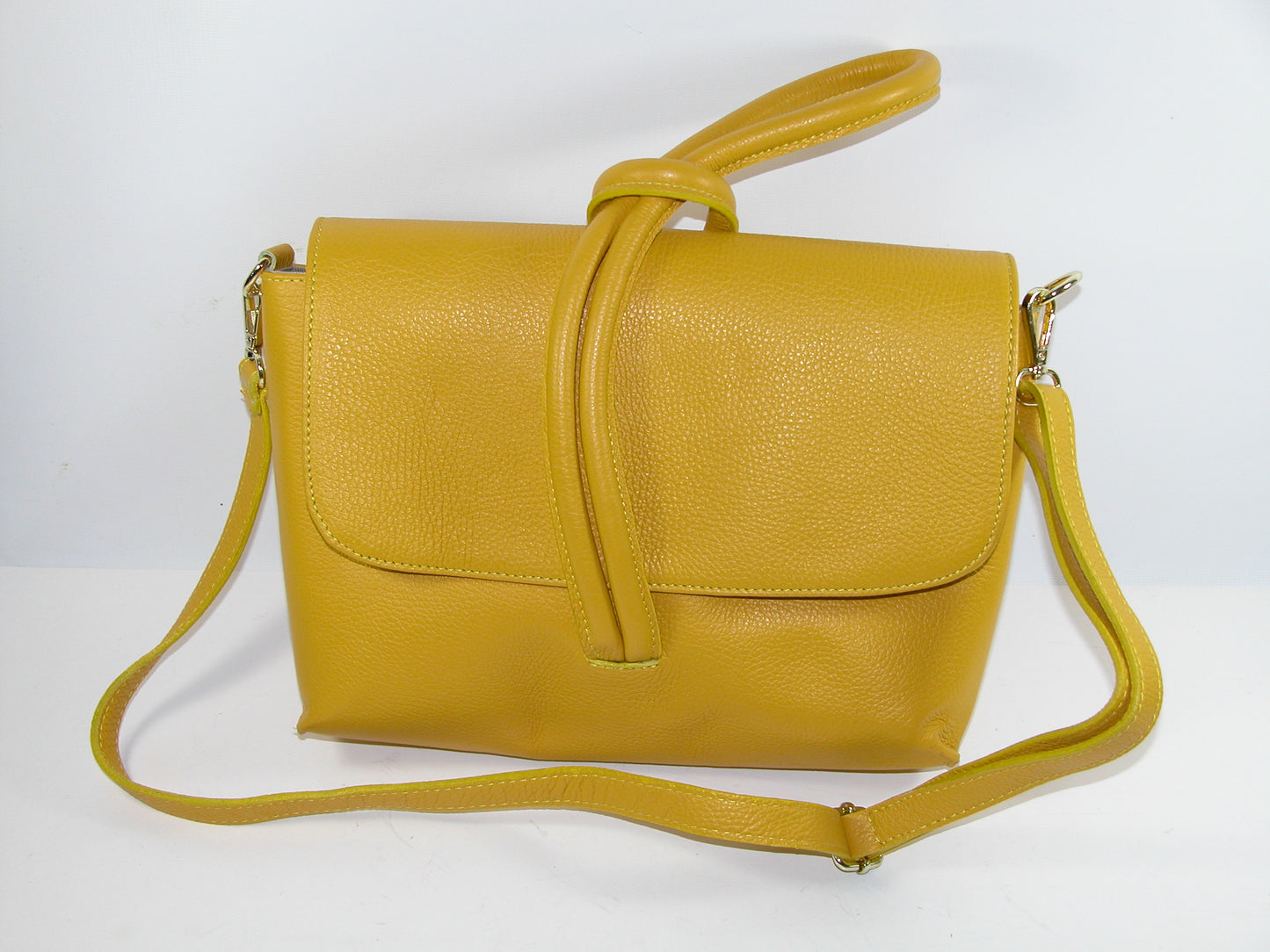 Yellow Italian Leather Purse Handbag GF3925
