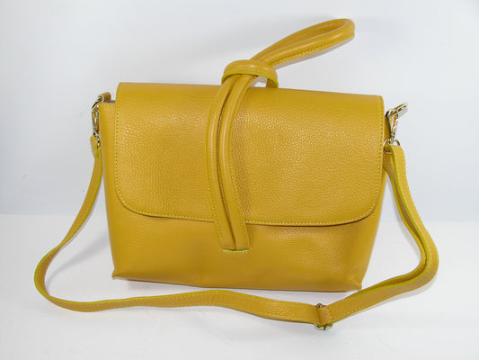 Yellow Italian Leather Purse Handbag GF3925