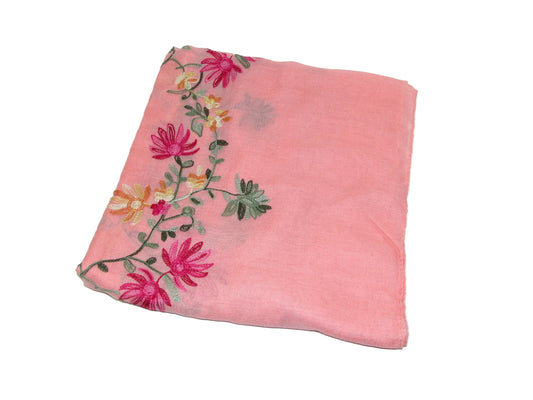 Embroidered Scarf GF3950 Peach