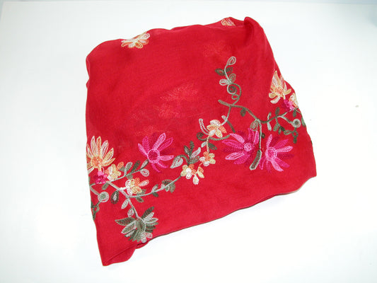Embroidered Scarf GF3936 Red