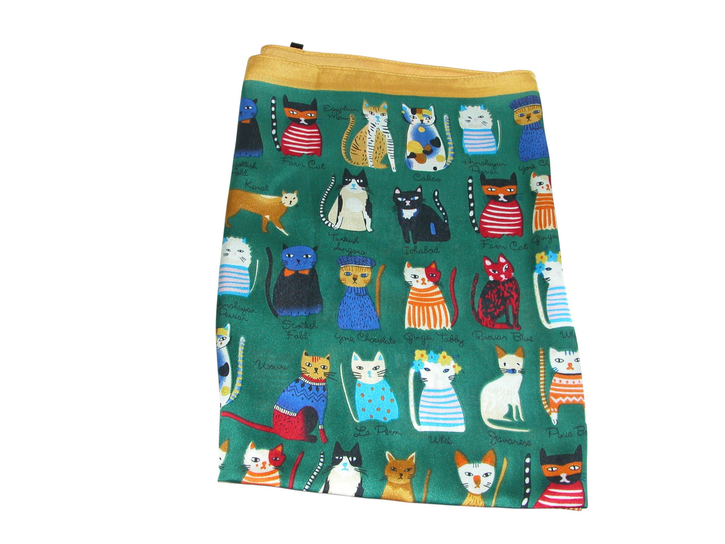 Cat Scarf Square with Yellows and Greens GF3958