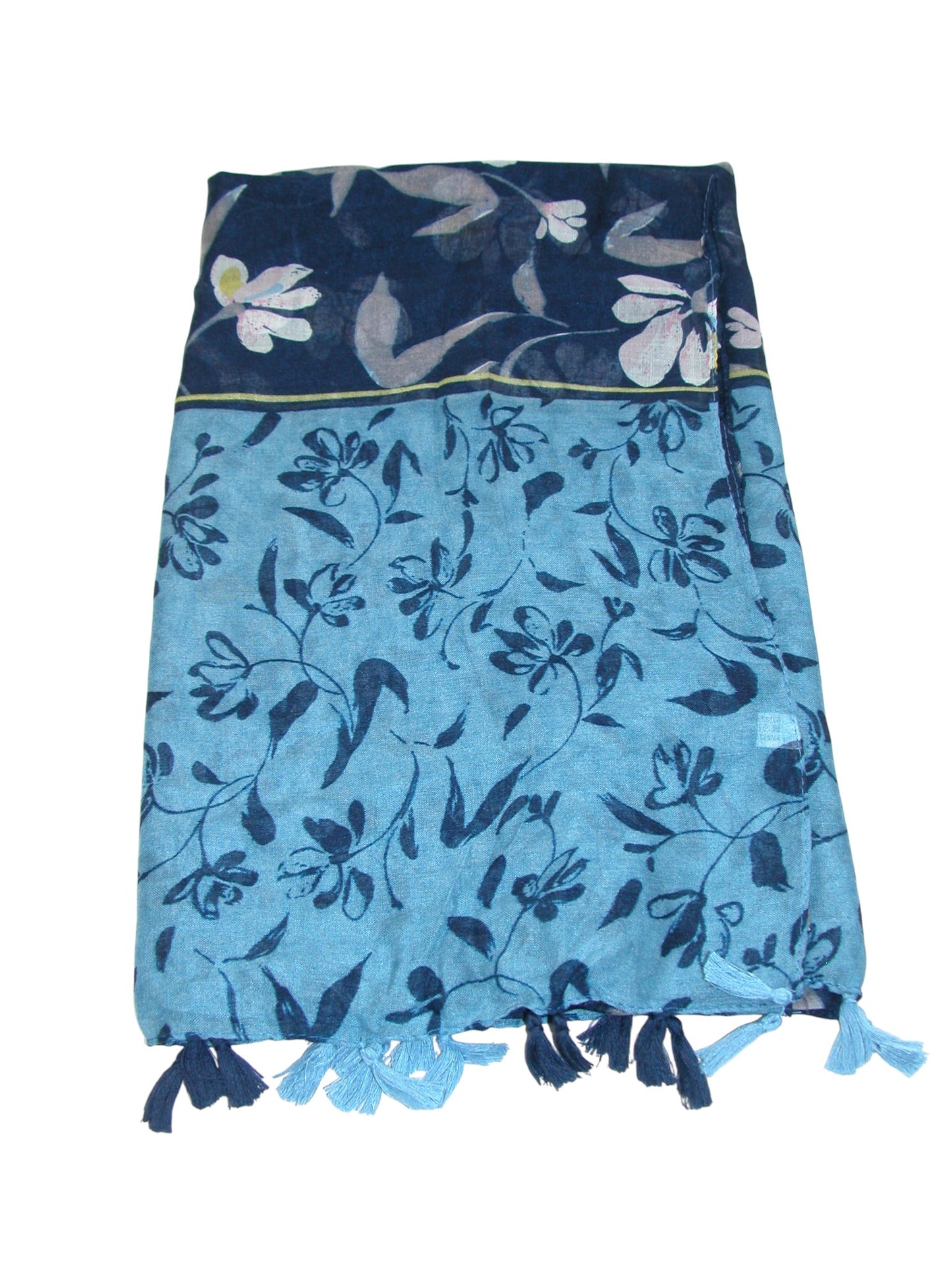 Cotton Scarf With Tassels GF3953 Blues