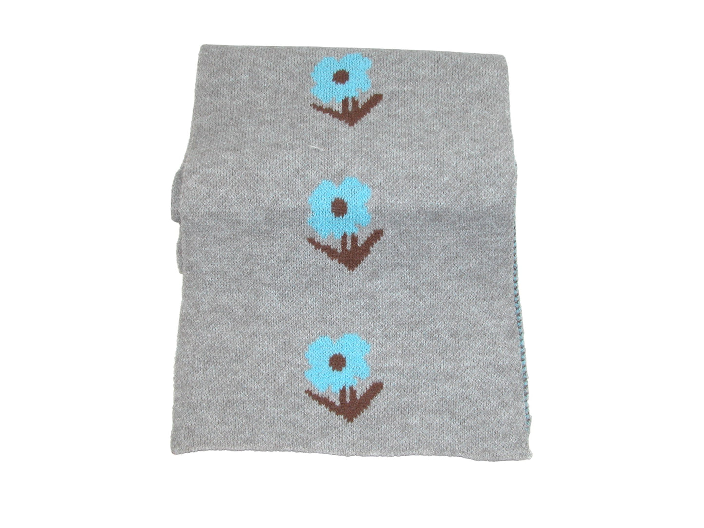 Knit Scarf Flower GF3973 Grey