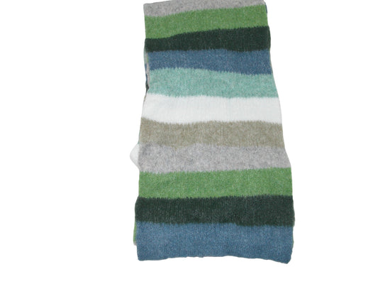 Knit Striped Scarf GF3968 Greens and Blues