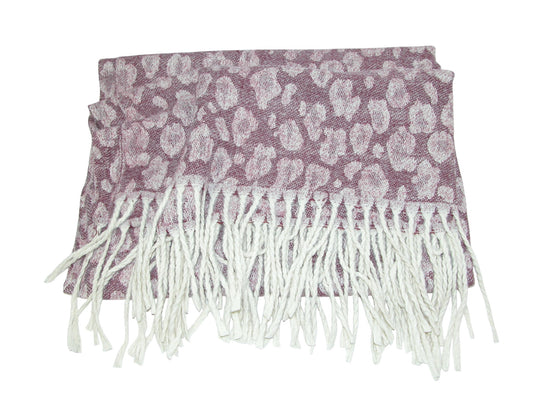 Leopard Knit Shawl Scarf GF3991 Pink
