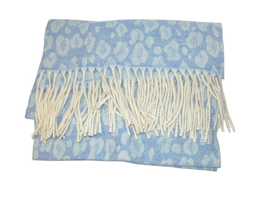 Leopard Knit Shawl Scarf GF3989 Blue