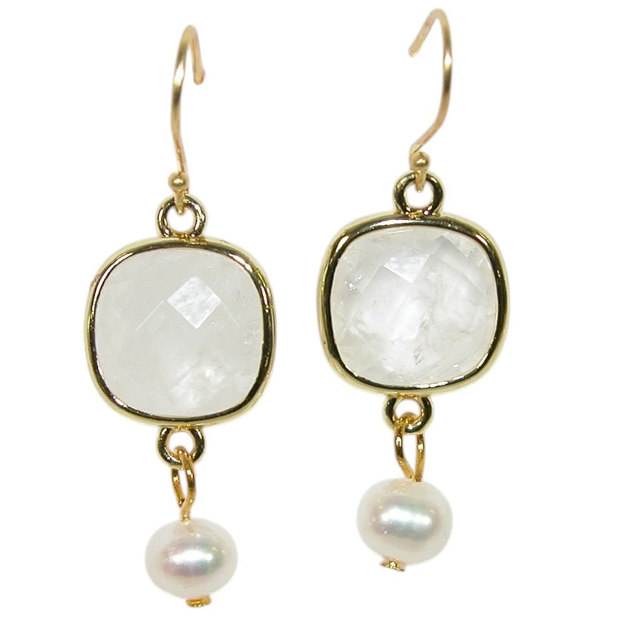 E3177 Crystal Gold Vermeil Earrings