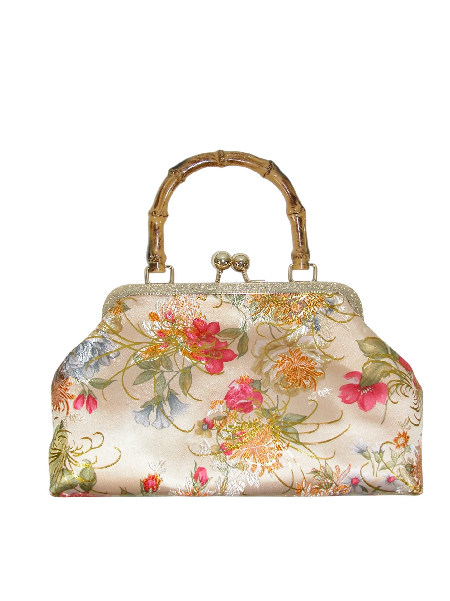 Floral Handbag Bamboo Handle GF4700