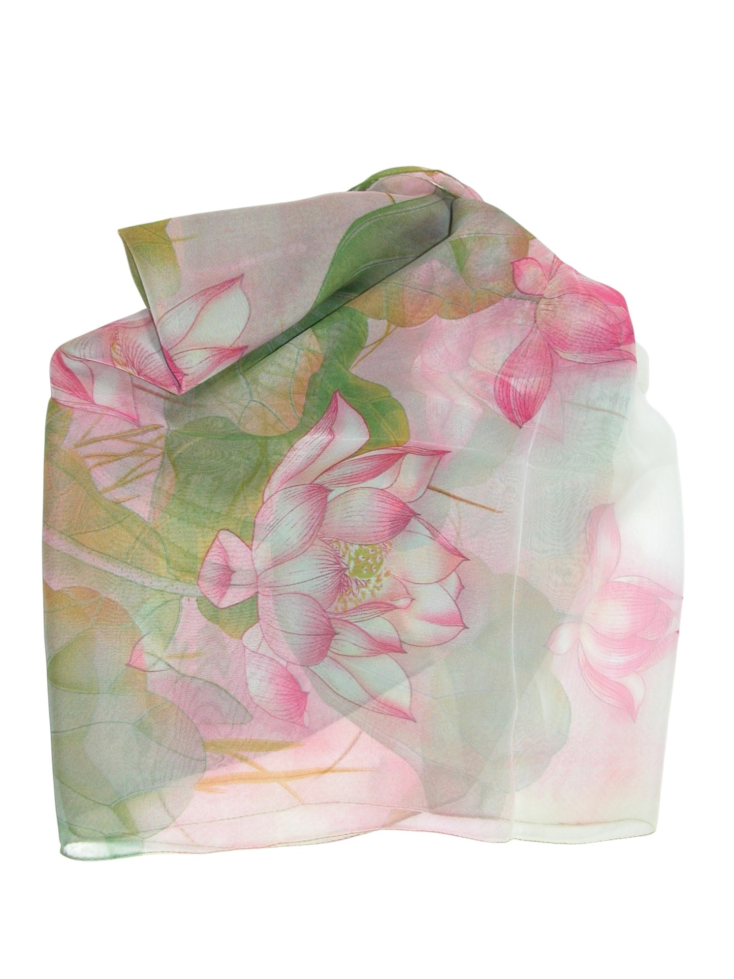 Rayon Ombre Lotus Pink Green Scarf (GF4702)