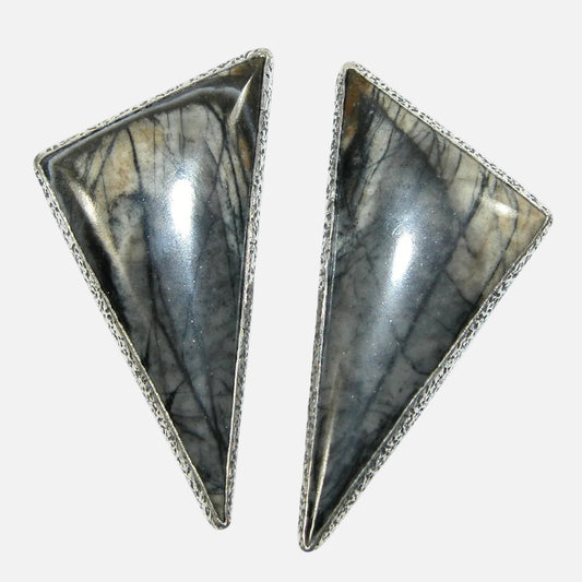34449A Picasso Marble Sterling Silver Earrings