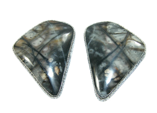 34449 Picasso Marble Sterling Silver Earrings