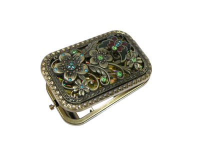 Enamel And Crystal Butterfly Compact Mirror (GF4710)