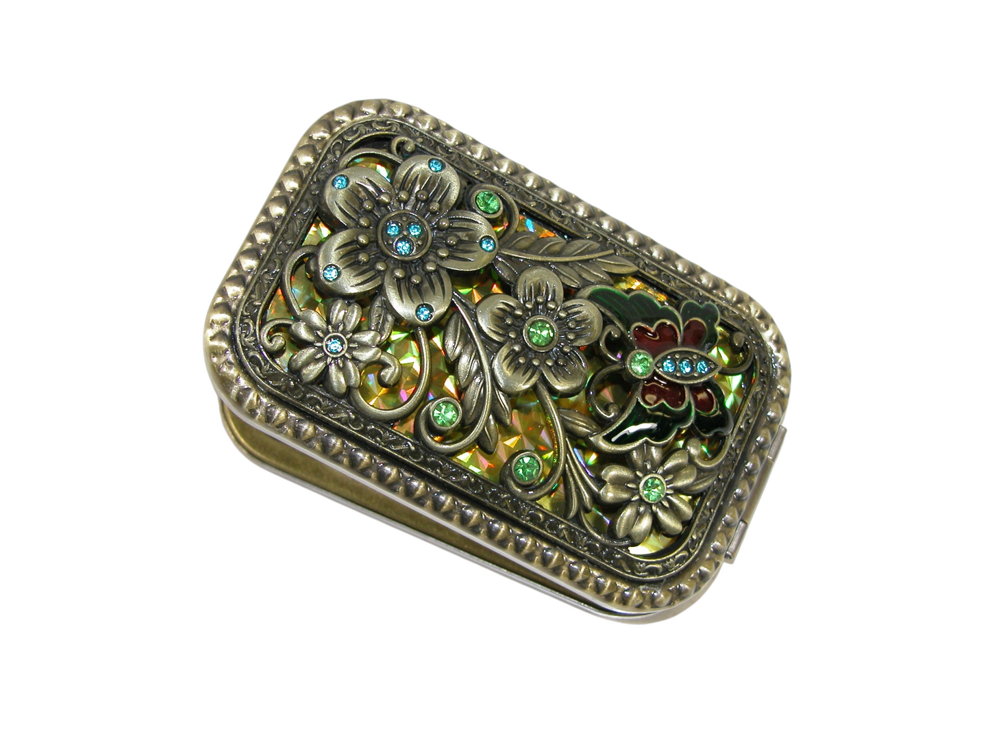Enamel And Crystal Butterfly Compact Mirror (GF4710)