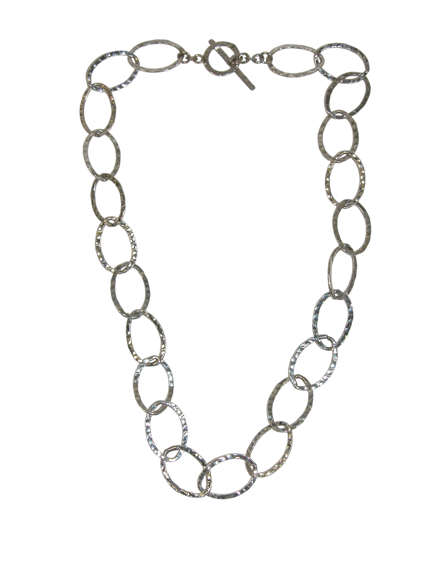 40046 Sterling Silver Hammered Chain Toggle Clasp