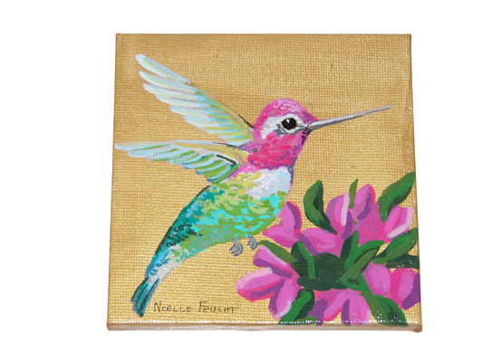 Original Acrylic Painting Art 4" X 4" ART140 by Noelle
