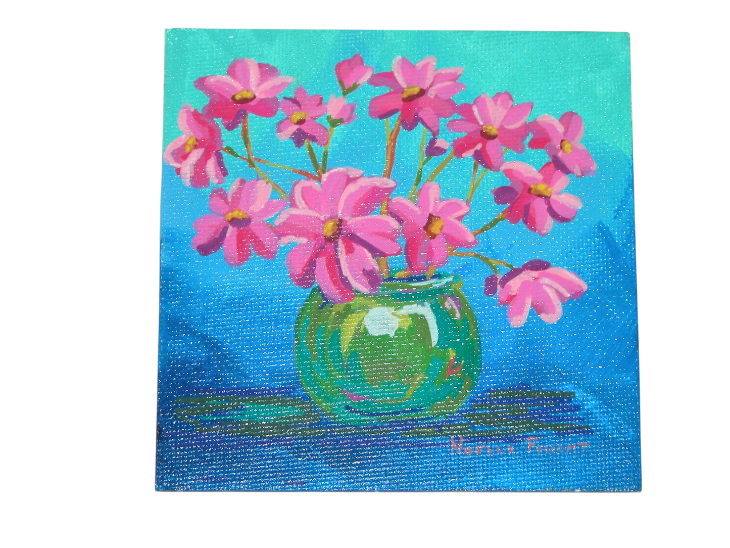 Original Acrylic Painting Art  4" X 4" ART138 by Noelle