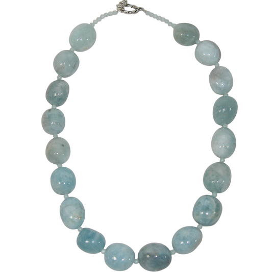 40068A Large Aquamarine Beaded Necklace