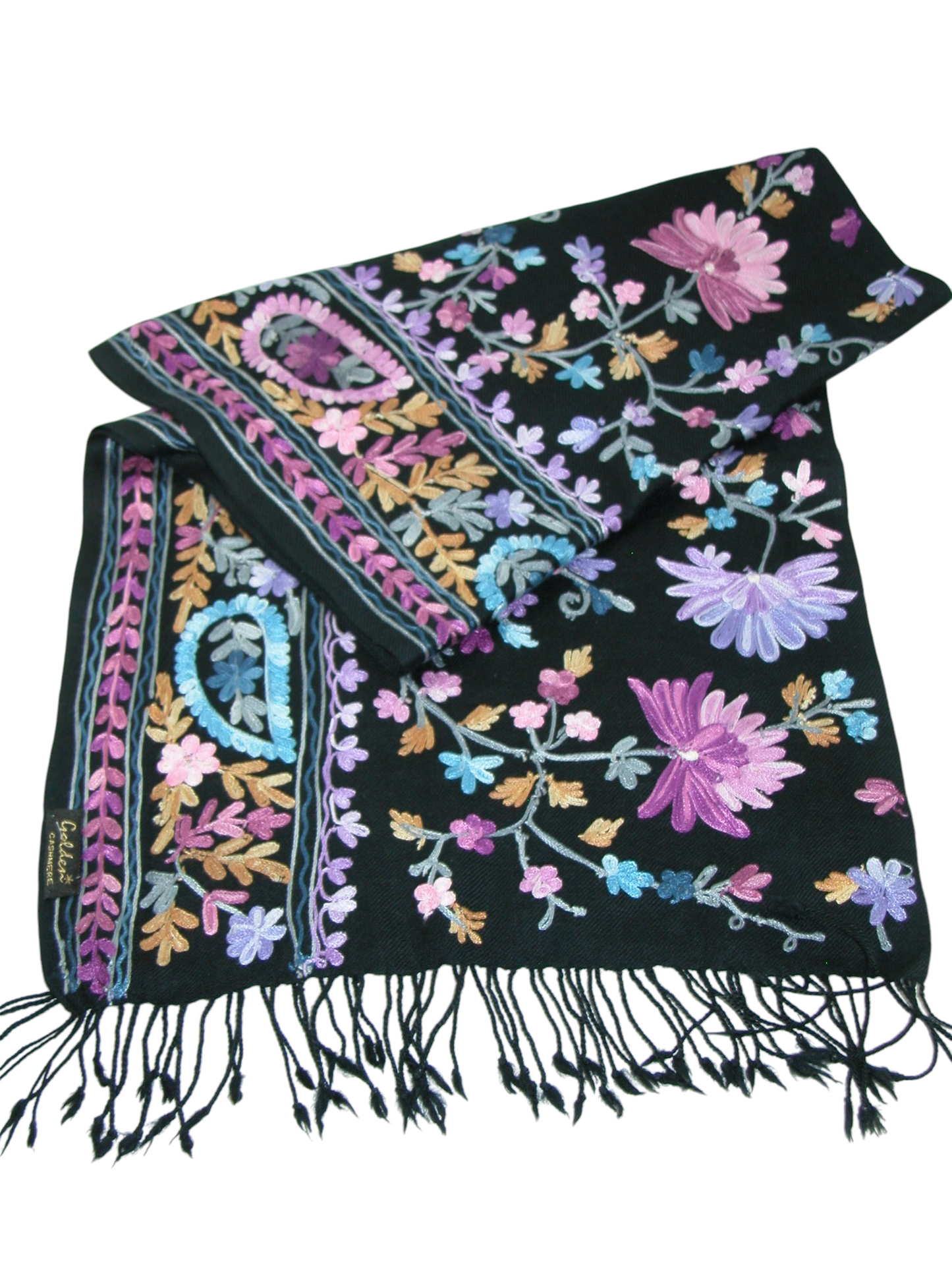 Embroidered Shawl Purples Blues and Lilacs  GF4726