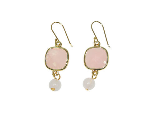 E3183 Rose Quartz Drop Earring
