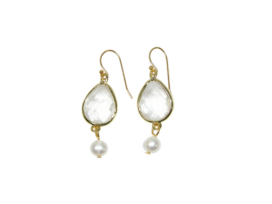 E3184 Clear Crystal Quartz Drop Earring