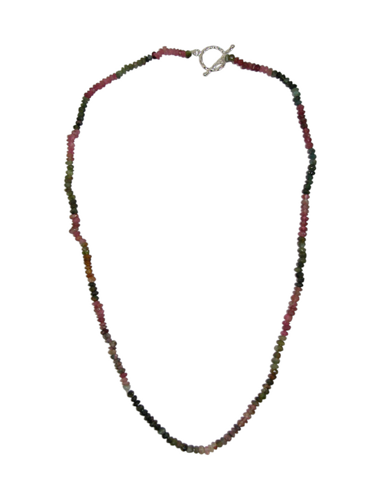 40059 Rainbow Tourmaline Sterling Silver Necklace