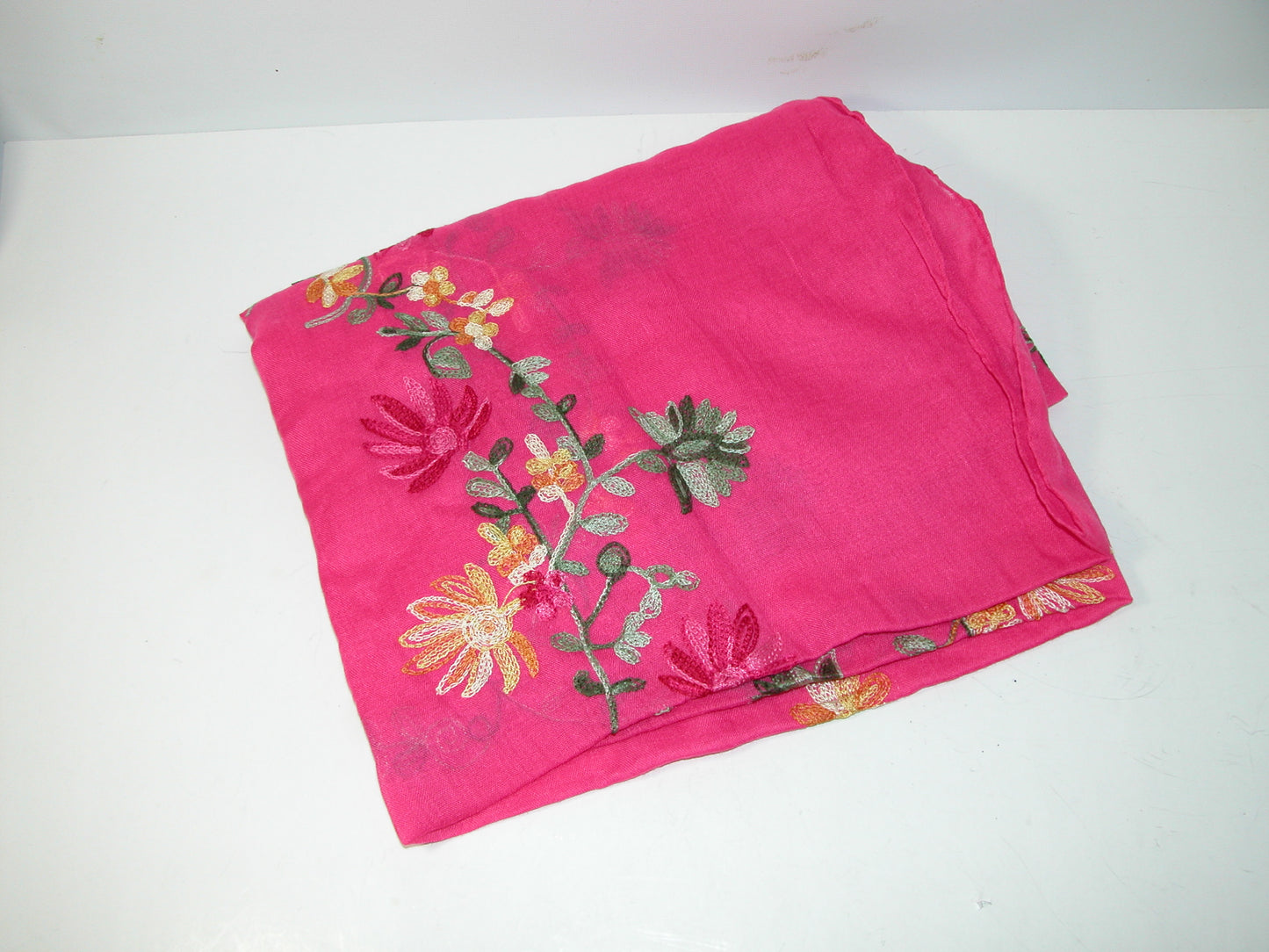 Embroidered Scarf Shawl (GF4083) Fuchsia
