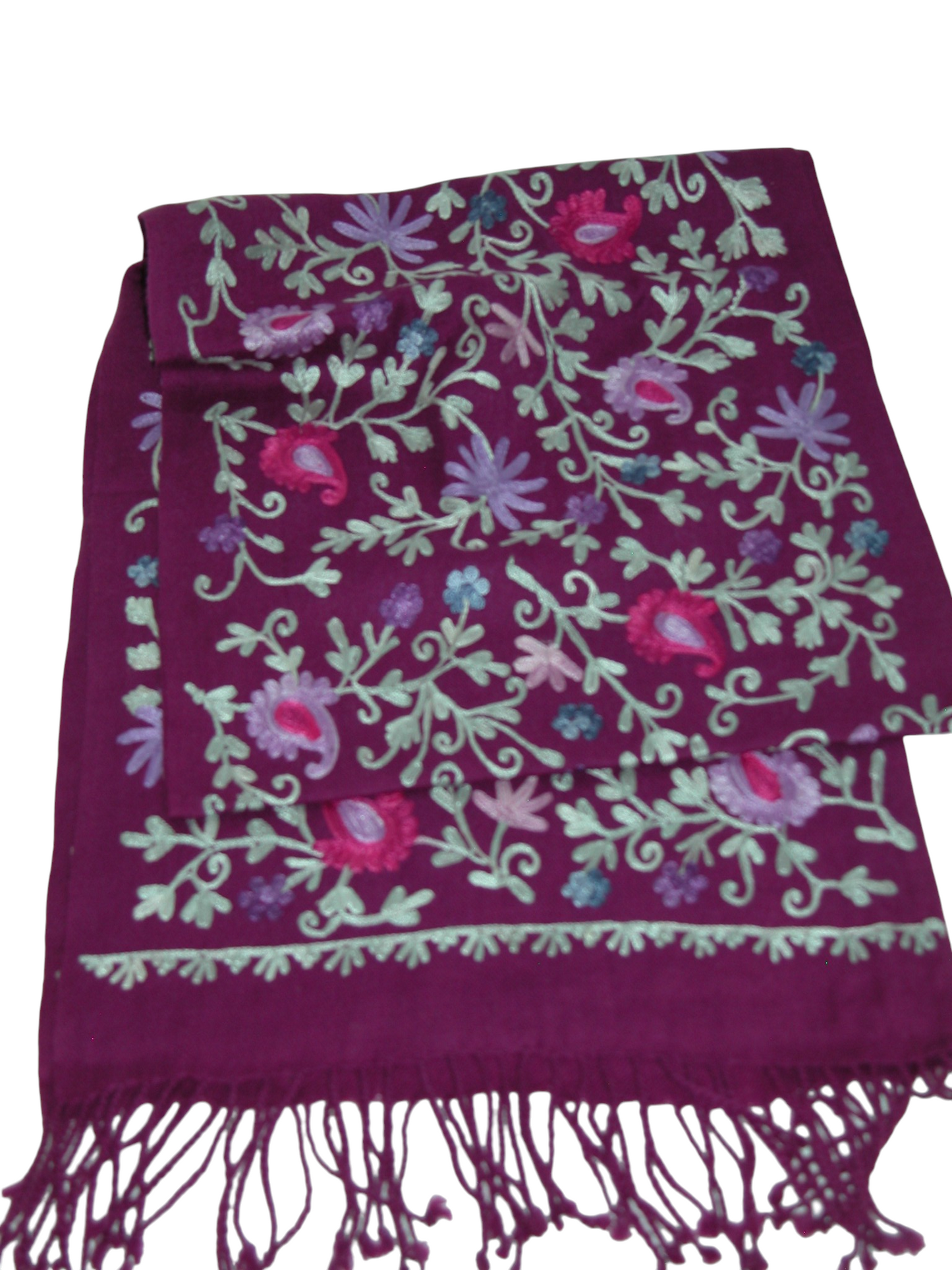 Embroidered Shawl Pinks Purples GF4808