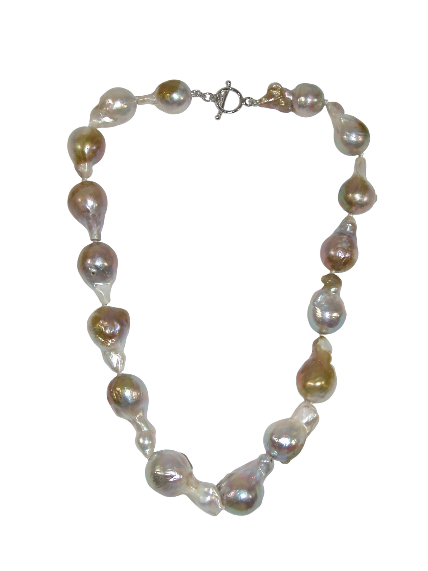 40107 Baroque Pearl Necklace Golden sheen
