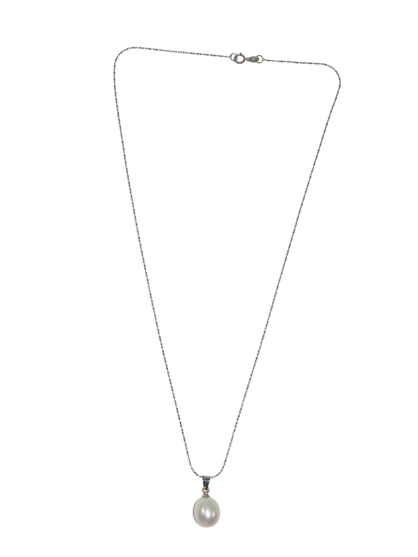 N5073 White Freshwater Pearl Sterling Silver Necklace