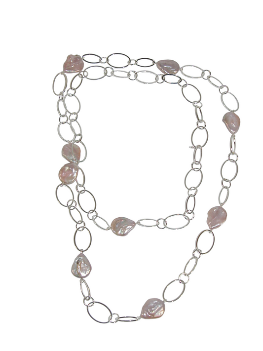 N5082 Freshwater Pearl Long Chain Necklace