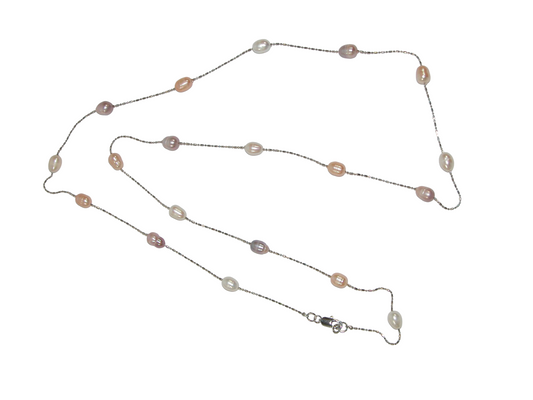 N5086 Pearl Drop on Sterling silver Chain