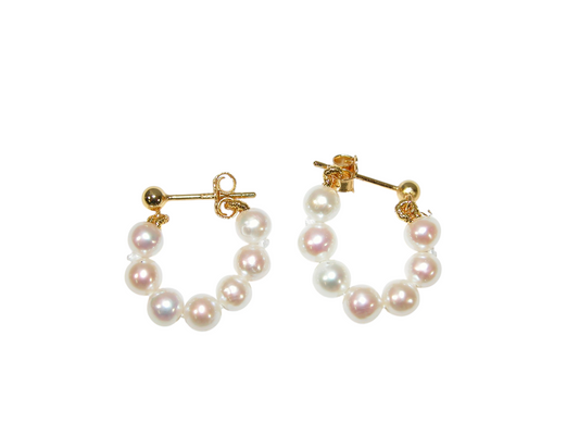 40106 Pearl Hoop Earring
