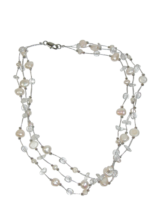 N5078 3 Strand Freshwater Pearl Necklace
