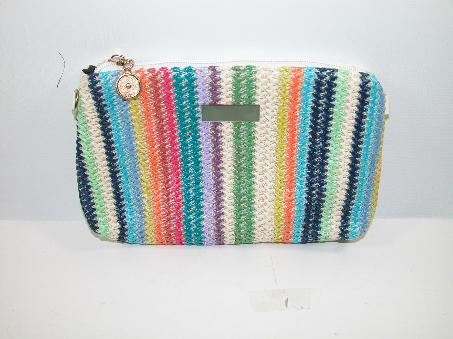 Woven Multi Color Makeup Bag Clutch Striped  GF5003