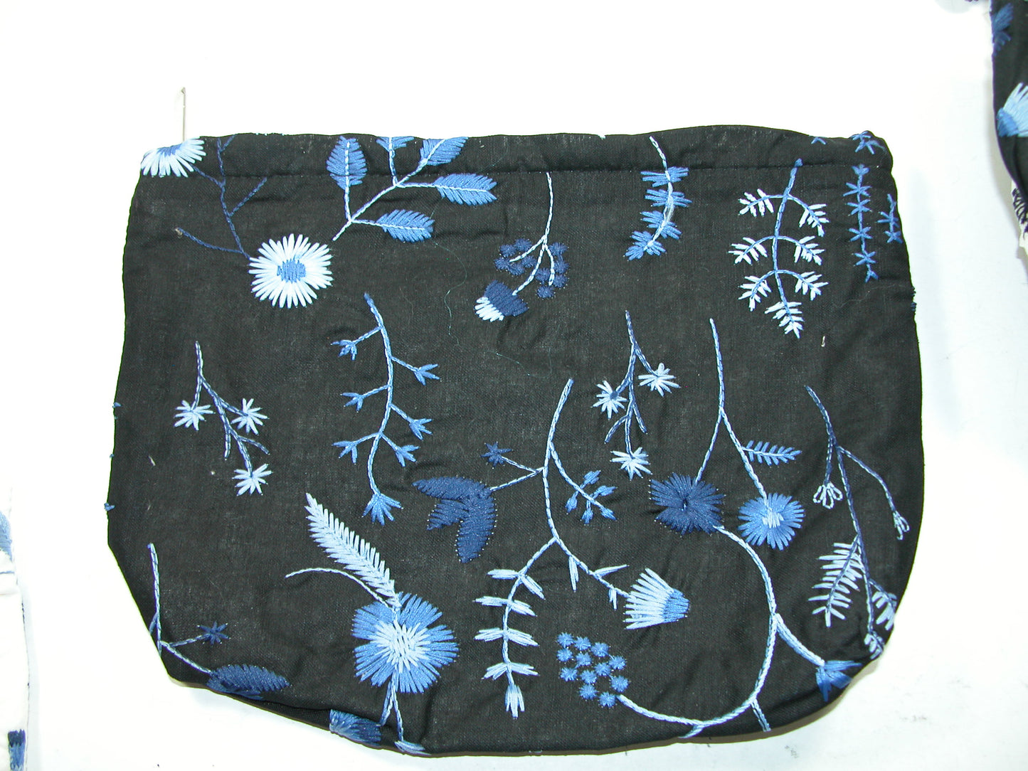 Embroidered Makeup Bag GF5015 Blue and Black