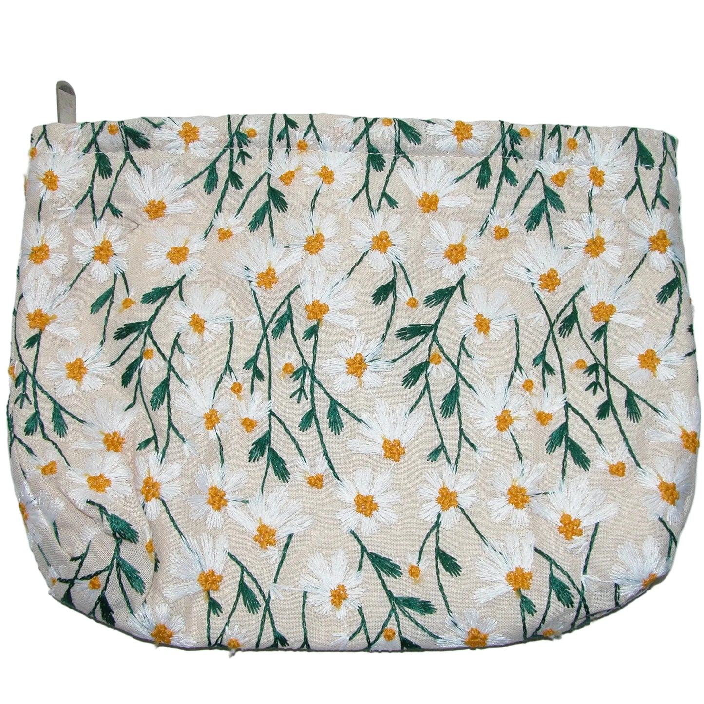 Embroidered Makeup Bag GF5016 White Daisy