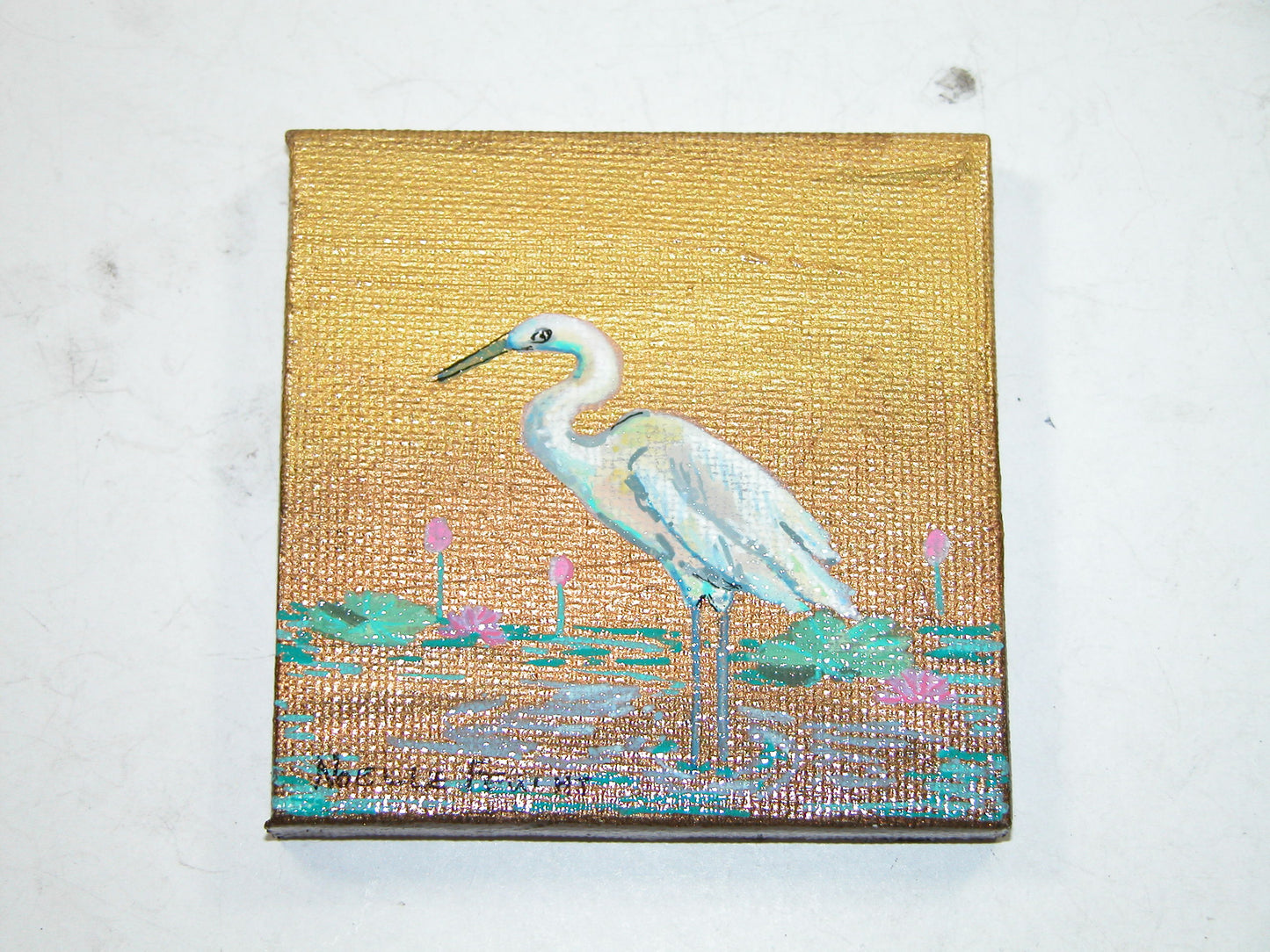 Original Acrylic Art By Noelle 3" X 3" Daisy ART228