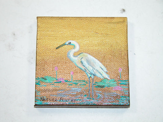 Original Acrylic Art By Noelle 3" X 3" Daisy ART228