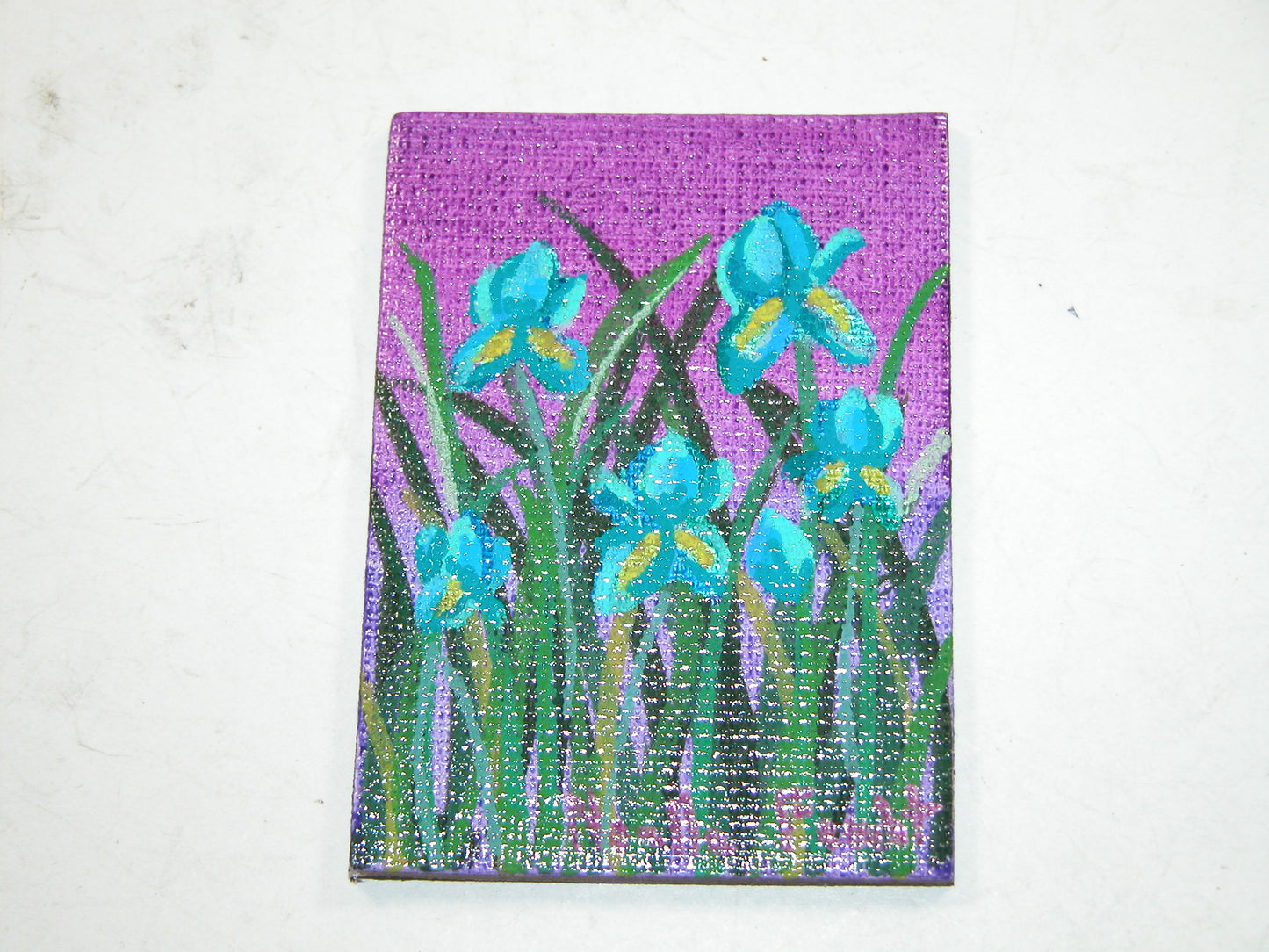 Original Acrylic Art By Noelle 2" X 3" Iris ART230