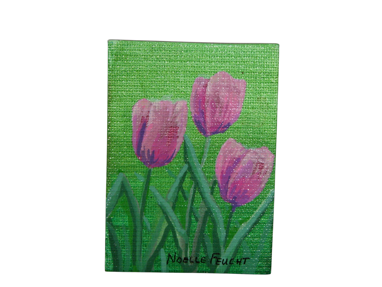 Original Acrylic Art By Noelle 2" X 3" Iris ART234