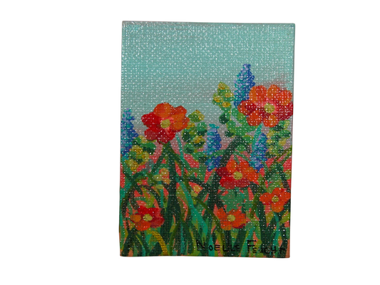 Original Acrylic Art By Noelle 2" X 3" Iris ART233