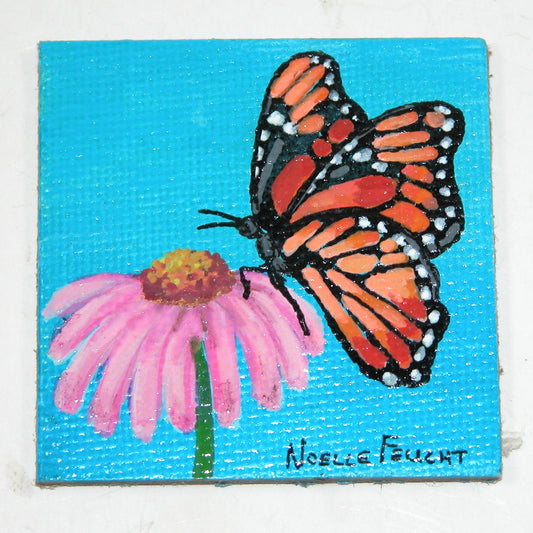 Original Acrylic Art By Noelle 2" X 2"  ART254
